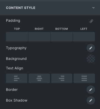Content Switcher: Content Style Settings