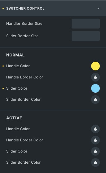 Content Switcher: Switcher Control Settings