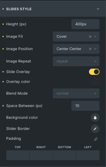 Thumbnail Slider: Slider Style Settings