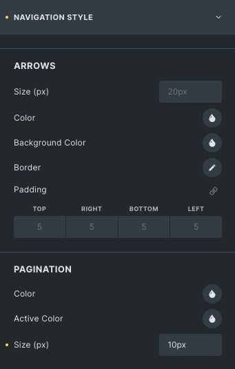 Thumbnail Slider: Navigation Style Settings