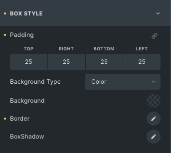 box settings