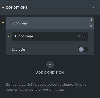 Conditions: Theme Styles