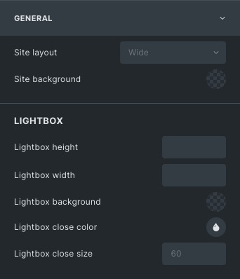 General settings: Theme Styles