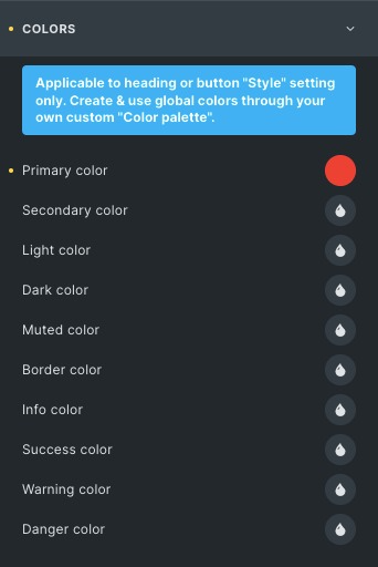 Color palette: Theme Styles