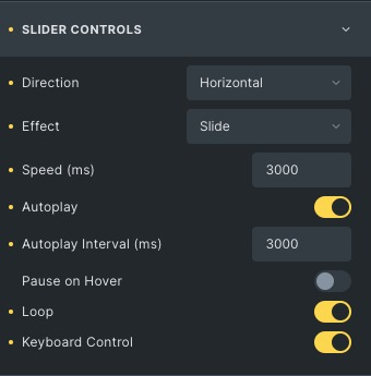 Content Ticker: Slider Controls Settings