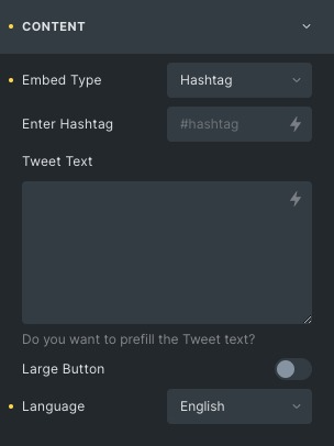 Twitter: Content Settings(Hashtag)