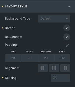 Advanced Button: Layout Style Settings