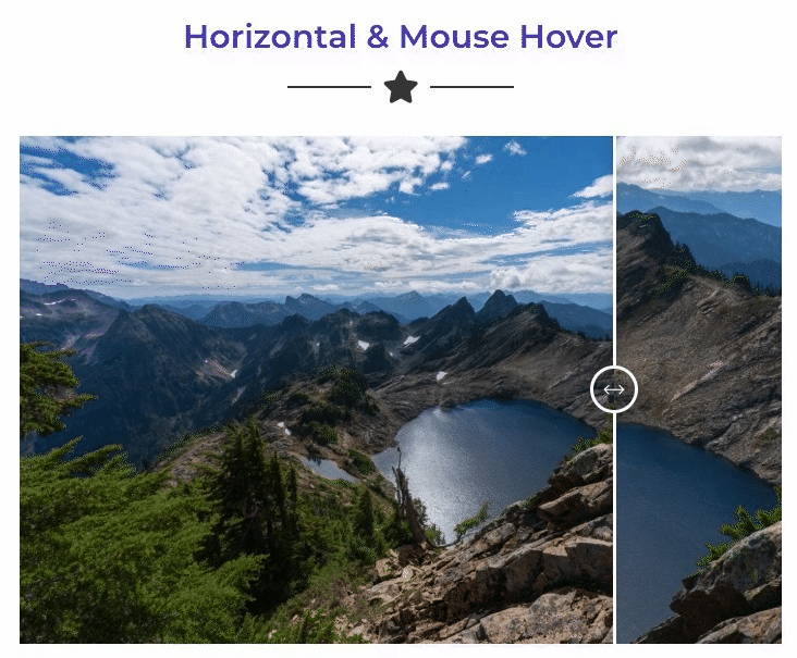 Image Compare Horizontal Transformation (Mouse hover effect)