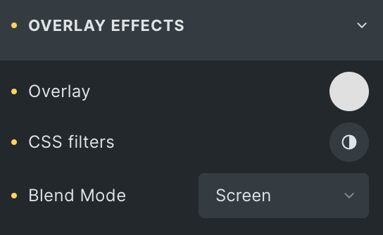 Call To Action: Overlay Effects Settings