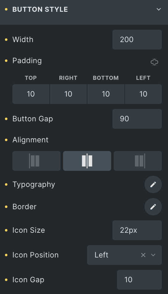 Unfold (Nestable): Button Style Settings