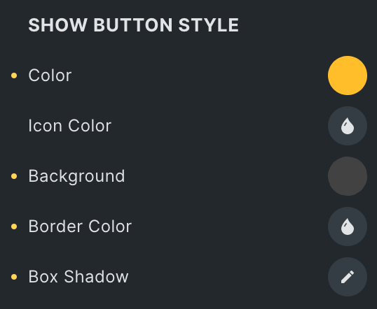 Unfold (Nestable): Show Button Style Settings