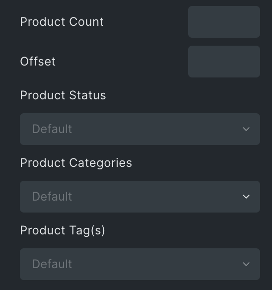 Woo Products: Product Query Settings