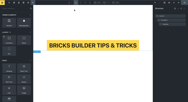 Bricks Builder: Create Breakpoints Settings