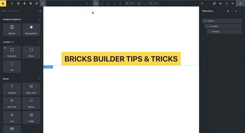 Bricks Builder: Preview Breakpoints Settings