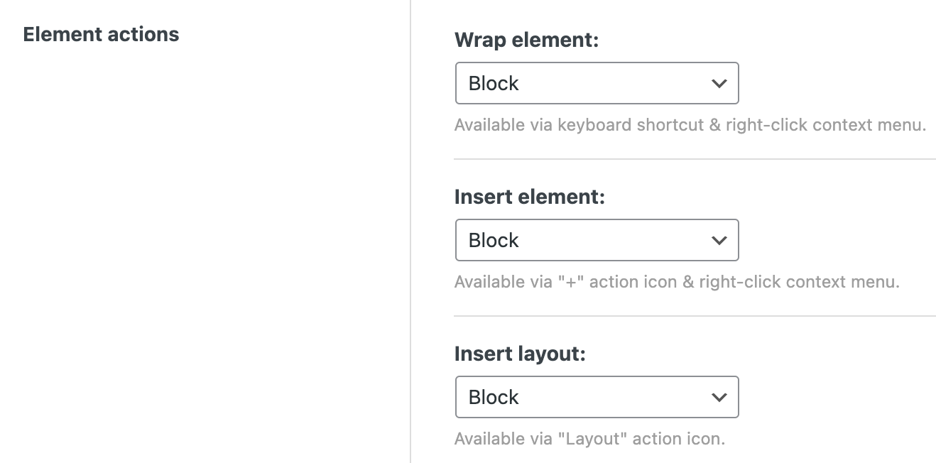 Building Blocks: Manage Element Functions