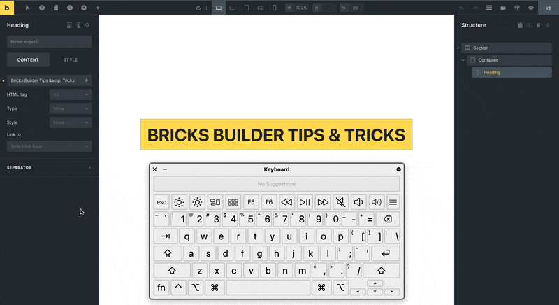 Bricks Builder: Find Attribute of Element Settings