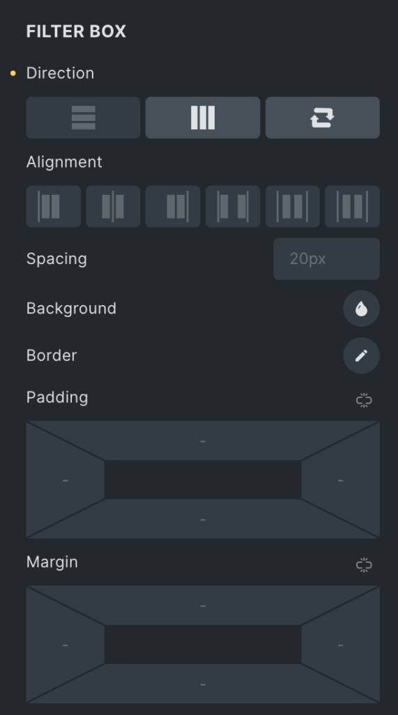 Video Gallery: Filter Box Settings