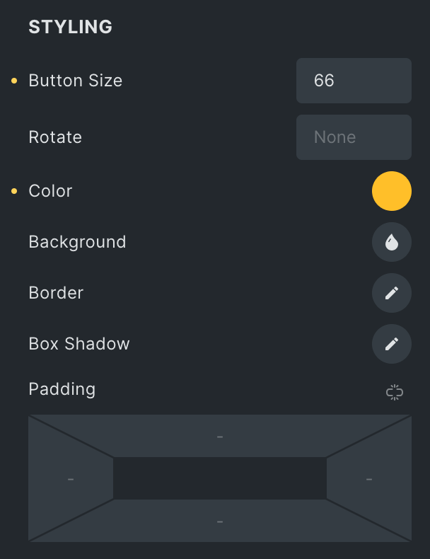 Video Gallery: Play Button Style Settings