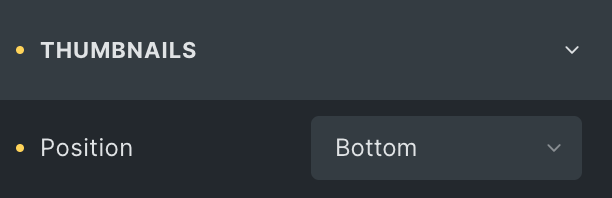 Thumbnail Slider: Position Settings