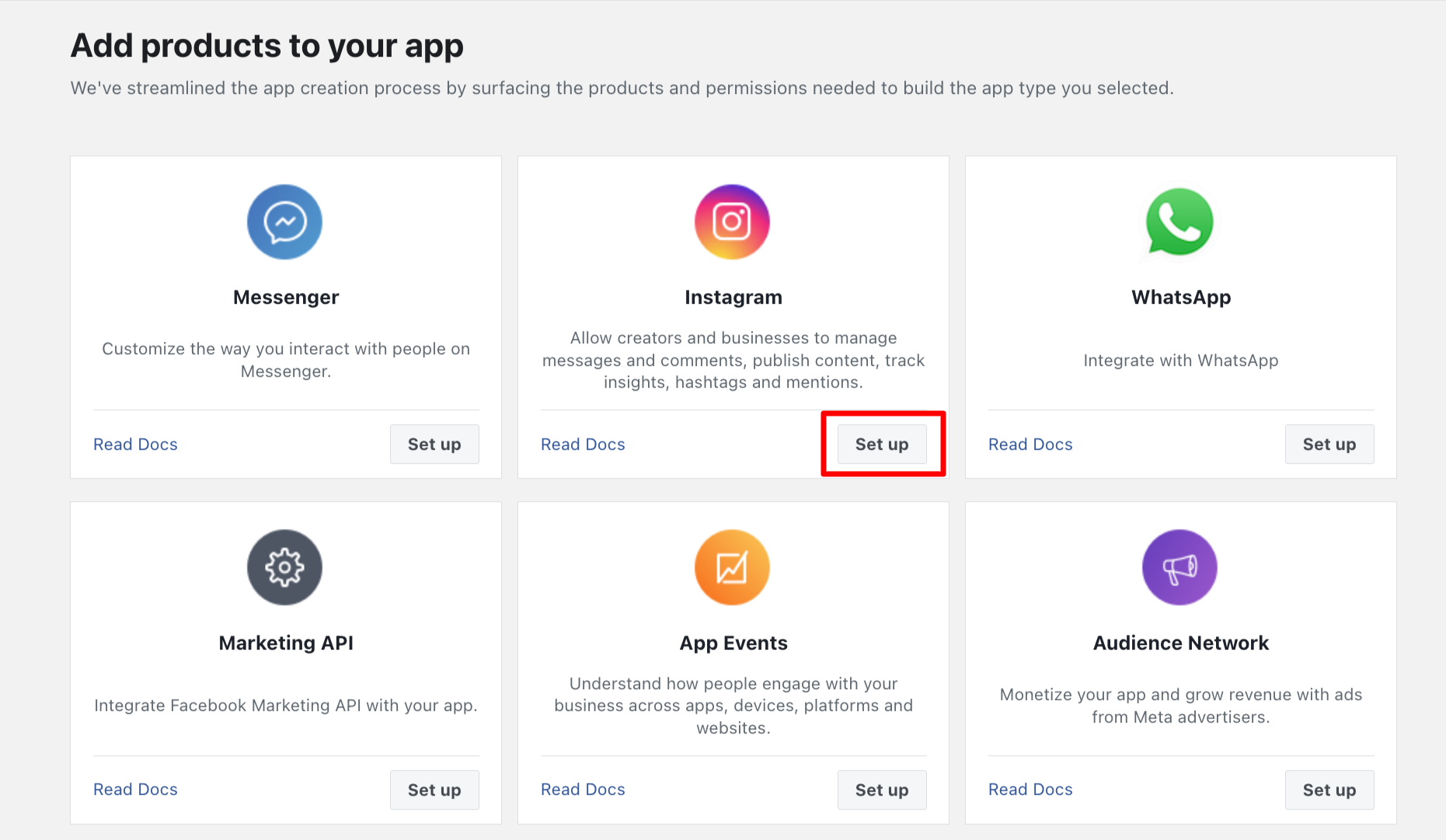 Instagram Access Token: Add Instagram Product