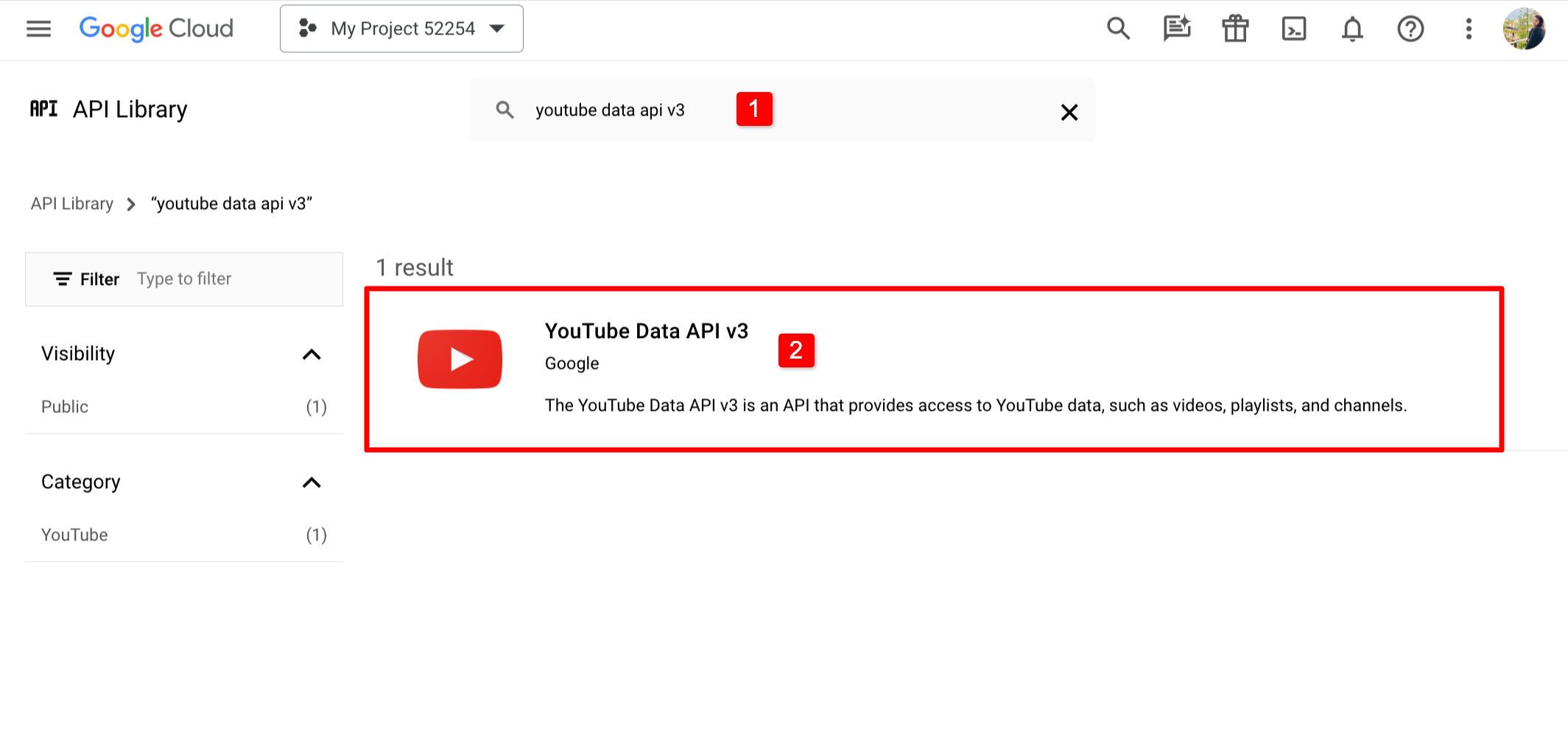 Google Cloud: YouTube API Version Option