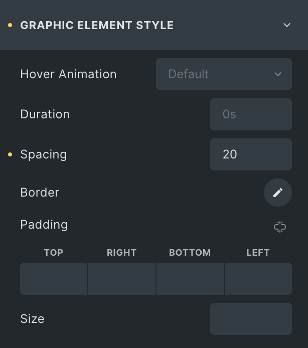 Call To Action: Graphic Element Style Settings