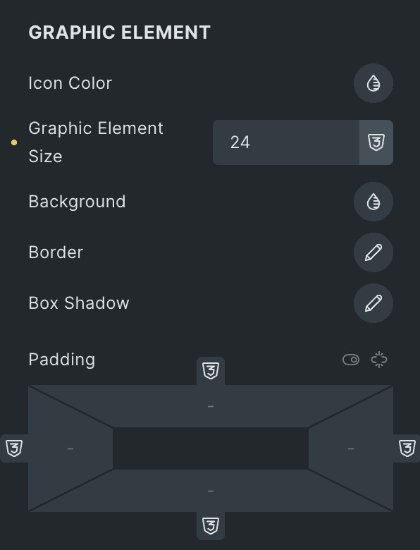 Image Accordion: Graphic Element Style Settings