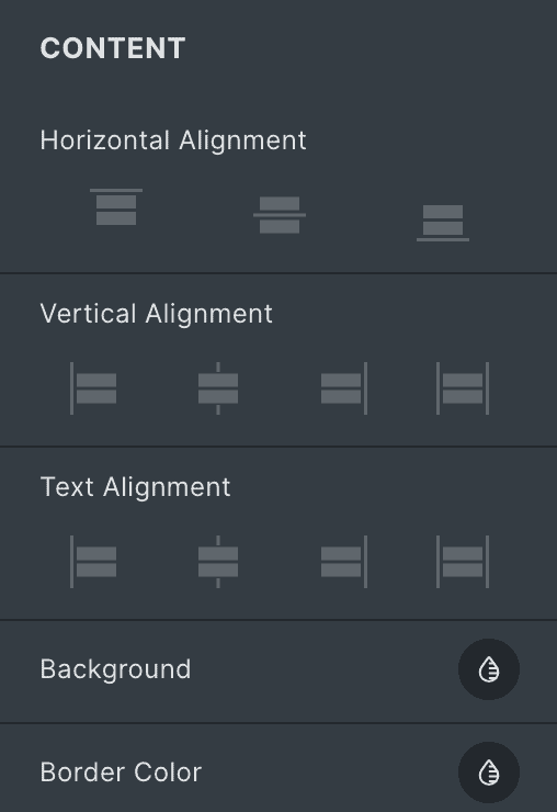 Image Accordion: Content Style Settings