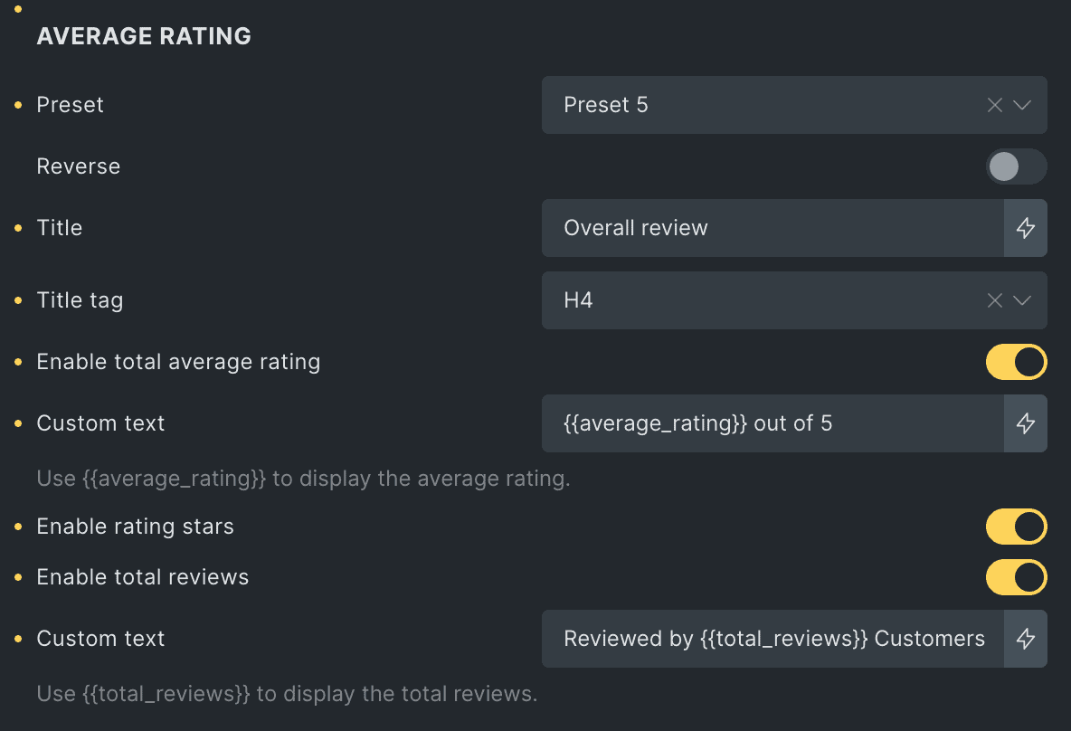 Woo Product Review: Review Summary Average Rating