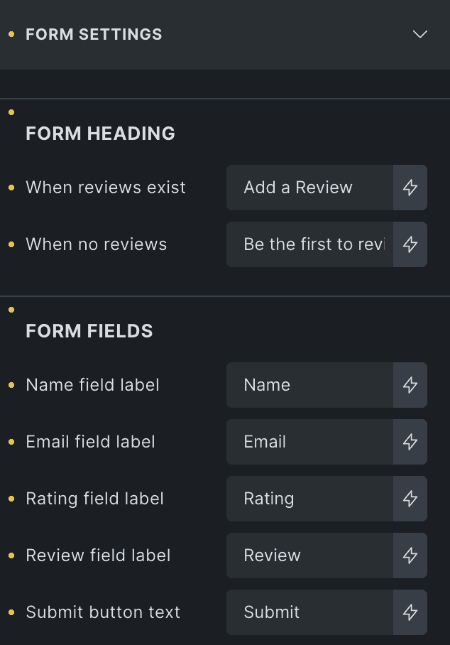 Woo Product Review: Form Settings