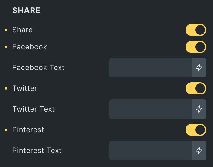 Woo Product Gallery: Lightbox Share Settings